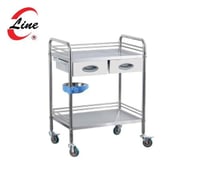عربة - تروللي للمستشفيات إستانلس ستيل (2رف فلات مس...