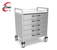 تروللي ستنلس ستيل 5ادراج تمريض وادوية