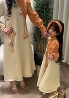 جلابية تراث مودرن من قماش اللينن.