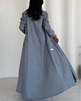 عباية رقة باللون البيج والرمادي -لنن