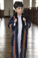 فروة أولاد شتوية مزدوجة بلونين (أسود × كحلي) بتفاص...