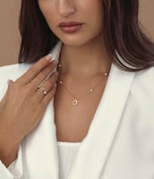 طقم خاتم وسلسال مع حبات اللؤلؤ