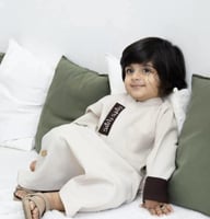 دشداشة الفخامة ولادي من اللينن بتطريز الاسم