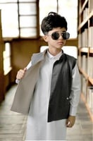 سديرية أطفال جوخ دبل فيس (رمادي × بيج فاتح)