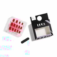 أظافر صغيرة لون أحمر شكل بيضاوي N4 من لوكا