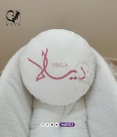 وسادة مواليد دائري مخمل محشوة و مطرزه
