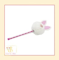 قلم أرنب أبيض Rabbit Fur Pen White