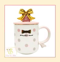 كوب فيونكة ابيض دوائر White Ribbon Cup Dots