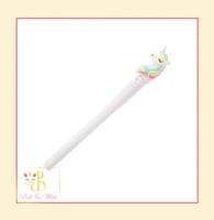 قلم يونيكورن أبيض برأس مضيء Unicorn Pen with Light...