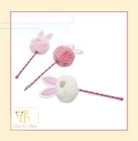 قلم أرنب لحمي Rabbit Fur Pen Dark Pink