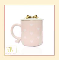 كوب فيونكة وردي قلوب Pink Ribbon Cup Hearts