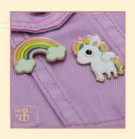 بروش قوس قزح وسحابتين Rainbow Brooch