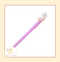 قلم يونيكورن بنفسجي برأس مضيء Unicorn Pen with Lig...