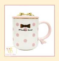 كوب فيونكة ابيض دوائر White Ribbon Cup Dots