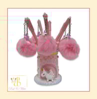قلم يونيكورن بتعليقة فرو Pink Pen with Unicorn Fur