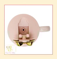 كوب فيونكة ابيض دوائر White Ribbon Cup Dots