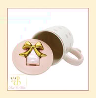 كوب فيونكة ابيض دوائر White Ribbon Cup Dots