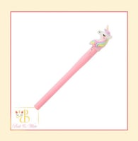 قلم يونيكورن وردي برأس مضيء Unicorn Pen with Light...