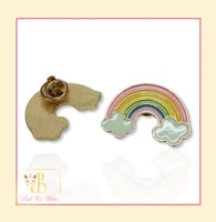 بروش قوس قزح وسحابتين Rainbow Brooch