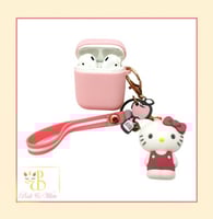 غطاء ايربودز مع ميدالية هيلو كيتي Airpods Case wit...