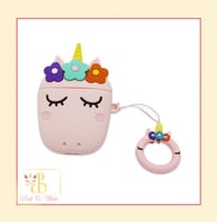 غطاء ايربودز رأس يونيكورن وردي Unicorn Airpods Cas...
