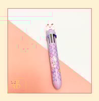 قلم بنفسجي لطيف بألوان حبر متعددة