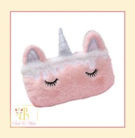 مقلمية يونيكورن لحمي وأبيض Unicorn Pencil Case