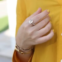 خاتم صدف ناعم مع زركون