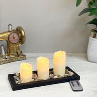 طقم شمع بالبطارية 3 قطع مع كنترول