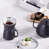 قمع مع ابريق فلتر القهوة بالتقطير V60 - لون أسود