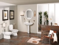 طقم حمام الخزف السعودي زهور