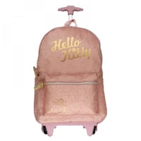 شنطة ترولي 17 انش وردي مع مقلمية - هيلوكيتي