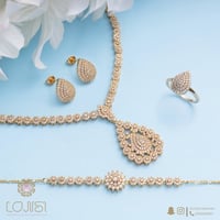 طقم زركون فخم مطلي