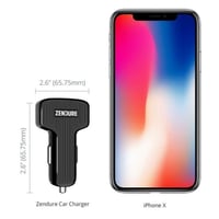 شاحن سيارة زندور بمنفذين يدعم تقنية الشحن السريع ك...