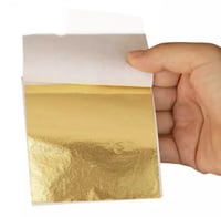 ورق ذهب شرئح عدد 100 حبه مقاس 16سم*16سم ذهبي