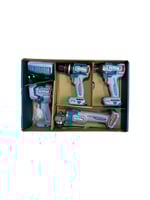 طقم 4 في1 دريل تخريم وفك صواميل وصاروخ وكشاف