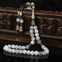 سبحة فريدة من أحجار النجف الطبيعي وبشرابة من الفضة...