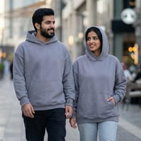 بلوفر اوفر سايز قطن رمادي سادة