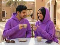 بلوفر قطن فاخر اوفر سايز موف سادة