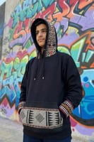 بلوفر قطن اسود قماش ثقيل مع سدو سادة