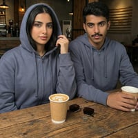 بلوفر قطن فاخر سحاب قماش ماركة رمادي سادة