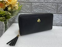 شنطة يد جلد نسائي طباعة فينيل اسود