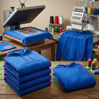 بلوفر شتوي سادة للطباعة جملة - لون أزرق قطن فاخر (...