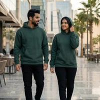 بلوفر اخضر غامق قطن اوفر سايز سادة