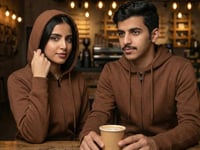 بلوفر قطن فاخر بني بيسك سحاب سادة