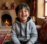 بلوفر قطن رمادي مخلوط فاخر اطفال سادة