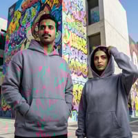 بلوفر اوفر سايز قطن رمادي سادة