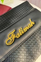 شنطة يد باوتش جلد محبب سماوي 30 * 22 سم