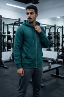 بلوفر قطن فاخر سحاب قماش ماركة بترولي سادة