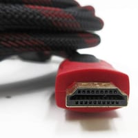 كيبل HDMI عالي السرعة 1080P مع غلاف مضفر أحمر وأسو...